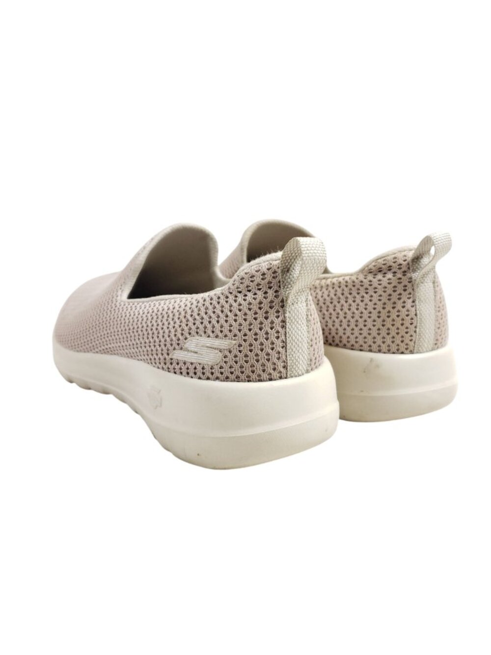 Skechers Womens Size 8.5 Wide Slip-On Shoes Beige Breathable Mesh - Picture 4 of 9